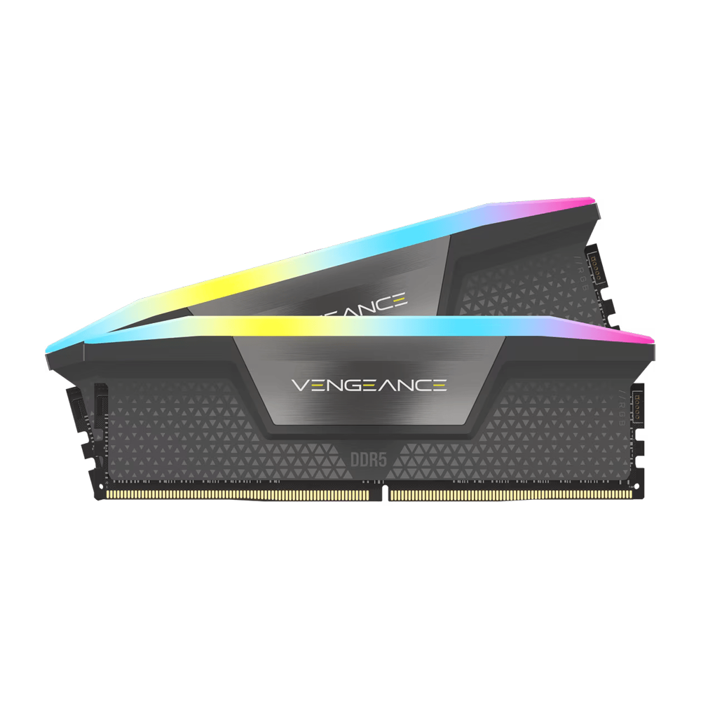 CORSAIR VENGEANCE RGB 32GB (2x16GB) DDR5 6000MHz CL38 Memory - Grey