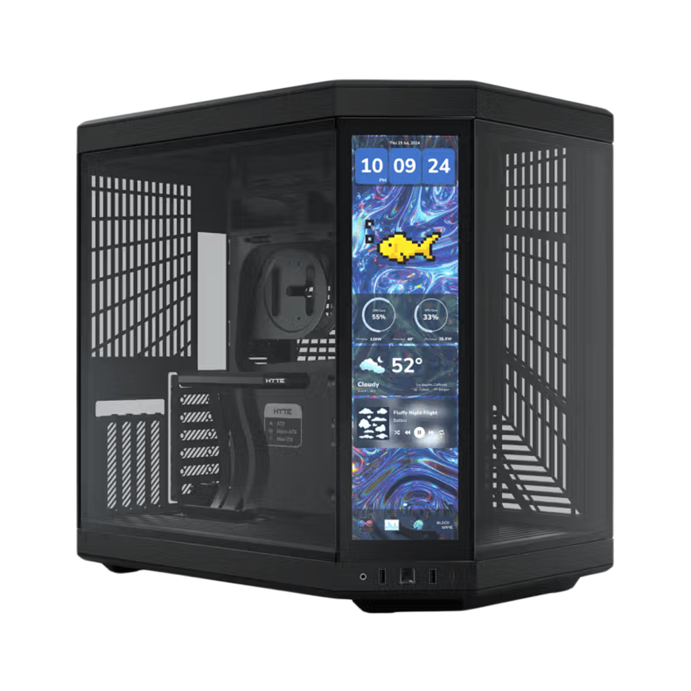 HYTE Y70 TOUCH INFINITE 14.5 Inch Integrated IPS Touchscreen ATX Case - Pitch Black