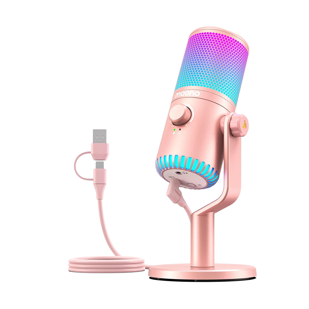 Microphone Computer Pink MAONOCASTER DM30 RGB Gaming Microphone - Pink – Quadra Stores