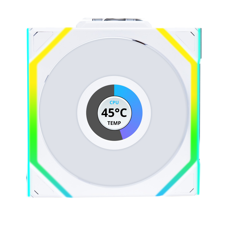 LIAN LI UNI Fan SL Wireless LCD 120mm Fans - White