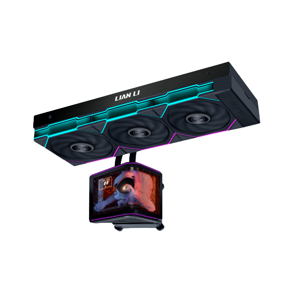 LIAN LI HydroShift II OLED Curved 360TL Liquid Cooler  With UNIFAN TL Flex Fans - Black