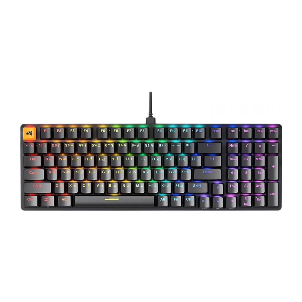GLORIOUS GMMK2 96% Wired RGB Mechanical Gaming Keyboard Arabic - Black