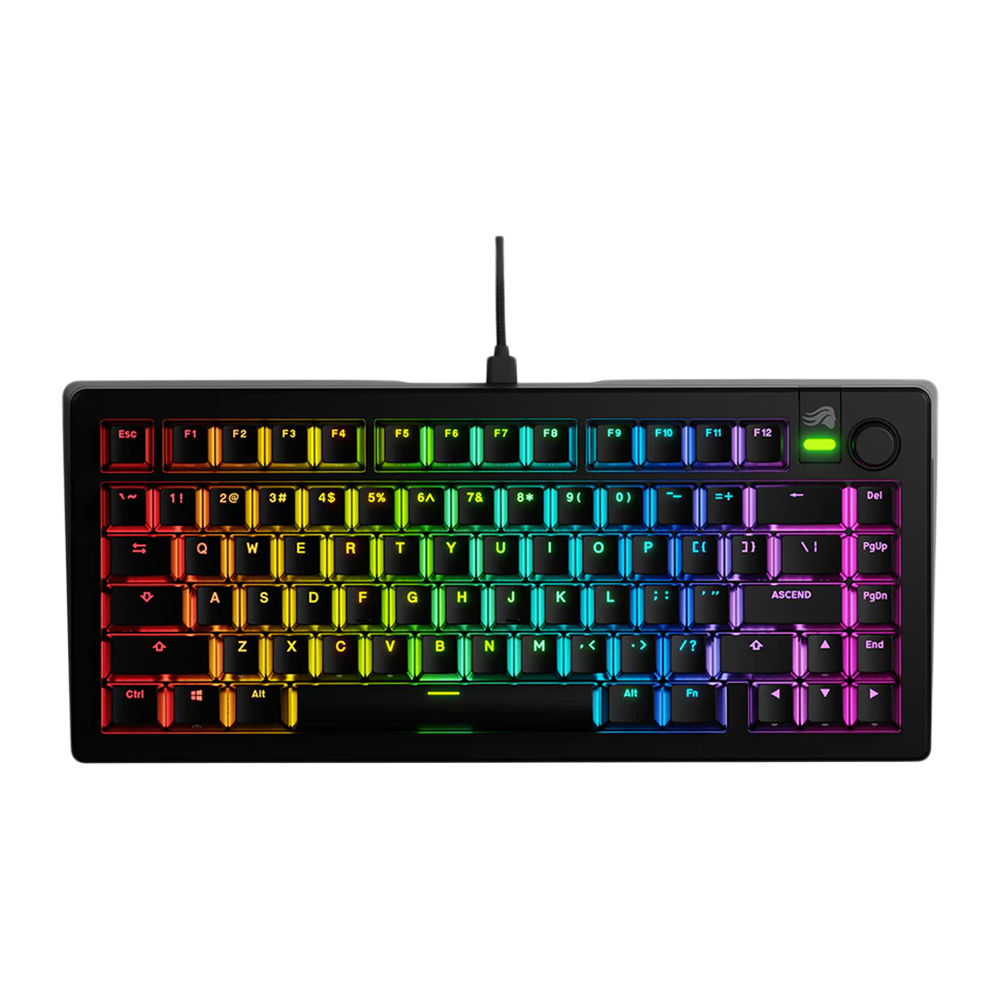 GLORIOUS GMMK 3 HE 75% Prebuilt Wired Mechanical Gaming Keyboard Arabic - Black
