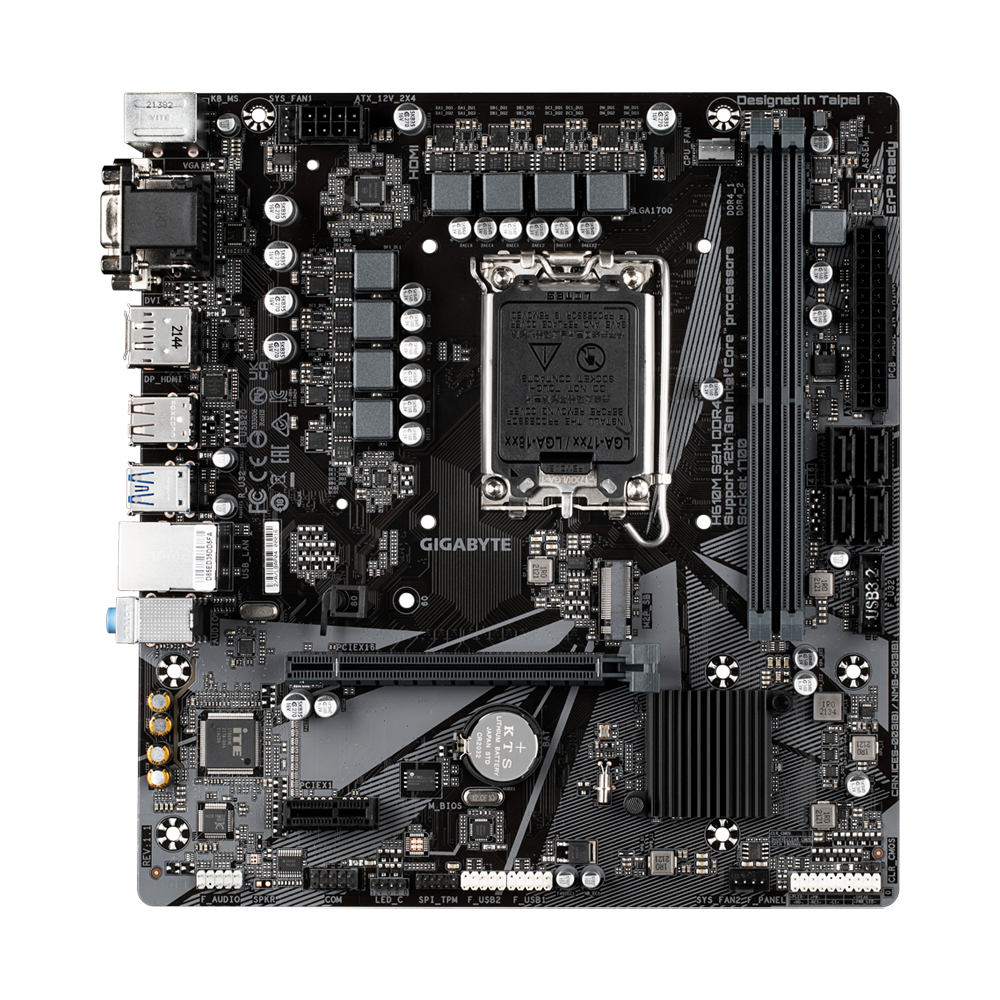 GIGABYTE H610M S2H DDR4 (rev 1.1) MICRO ATX Motherboard - Black