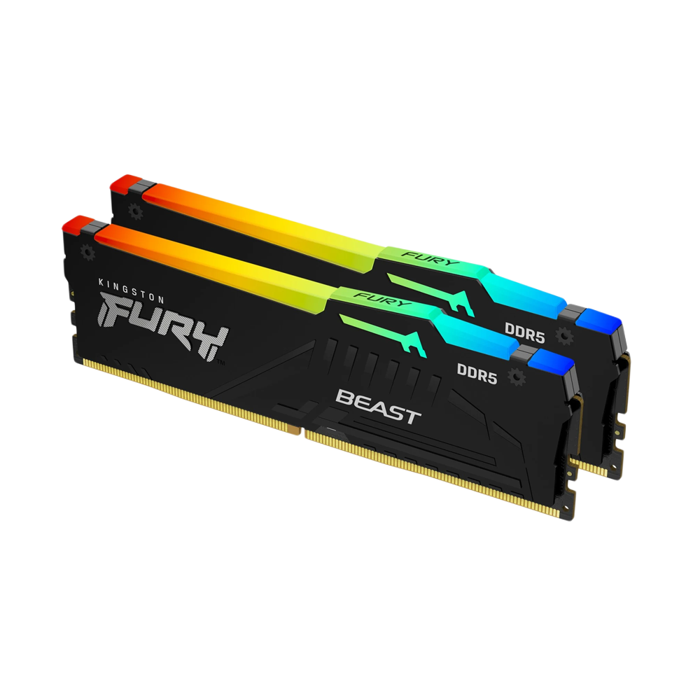 KINGSTON FURY BEAST RGB 16GB (2x8GB) DDR5 5200MT/s CL40 Memory - Black