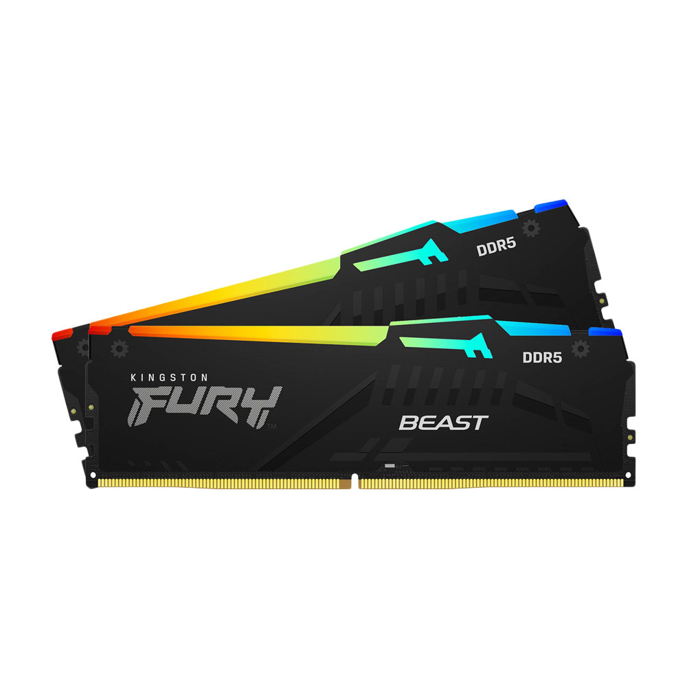 Kingston Fury Beast RGB 64GB (2x32GB) DDR5 5200MT/s CL40 Desktop Memory Kit - Black
