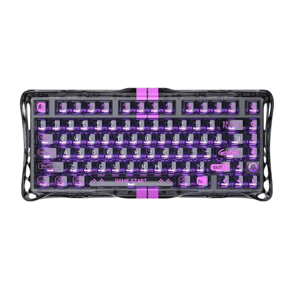 GravaStar Mercury V75 Lite 75% Hall Effect Magnetic Switch Wired Gaming Keyboard - Transparent Black