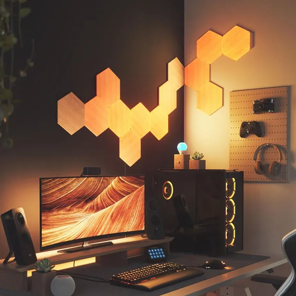Nanoleaf Hexagons Elements Birchwood Global Panels Only 3 Pack Expansion