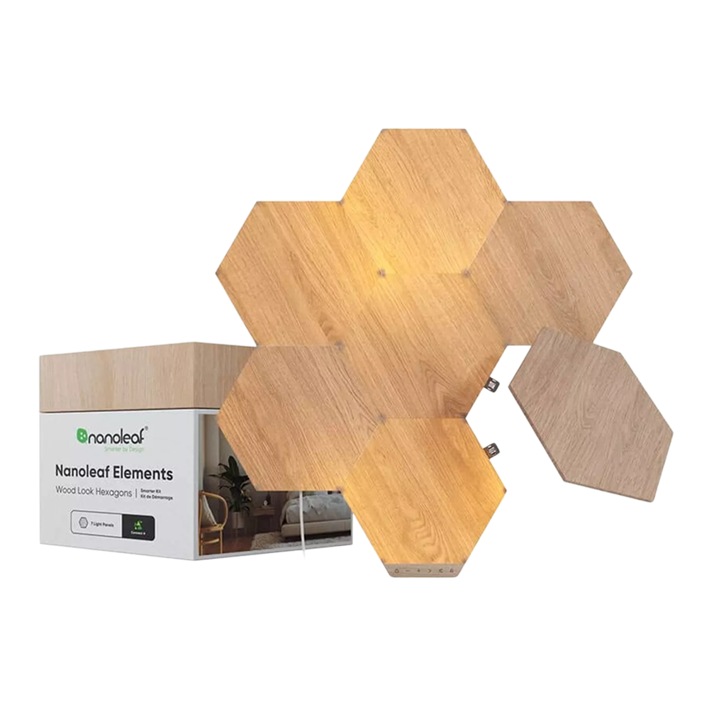 Nanoleaf Hexagons Elements Birchwood Starter Kit 7 Pack EU/UK