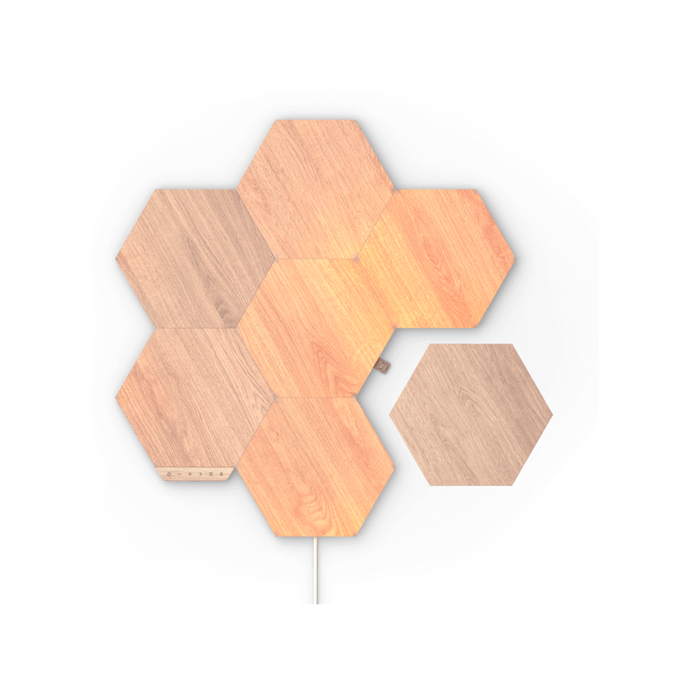 Nanoleaf Hexagons Elements Birchwood Starter Kit 7 Pack EU/UK