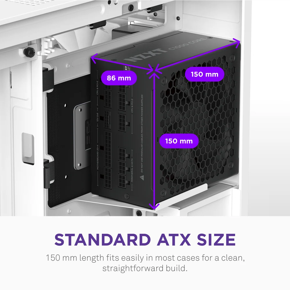 NZXT C1000 1000W Fully Modular Gold Core 80 PLUS ATX 3.1 Power Supply - Black