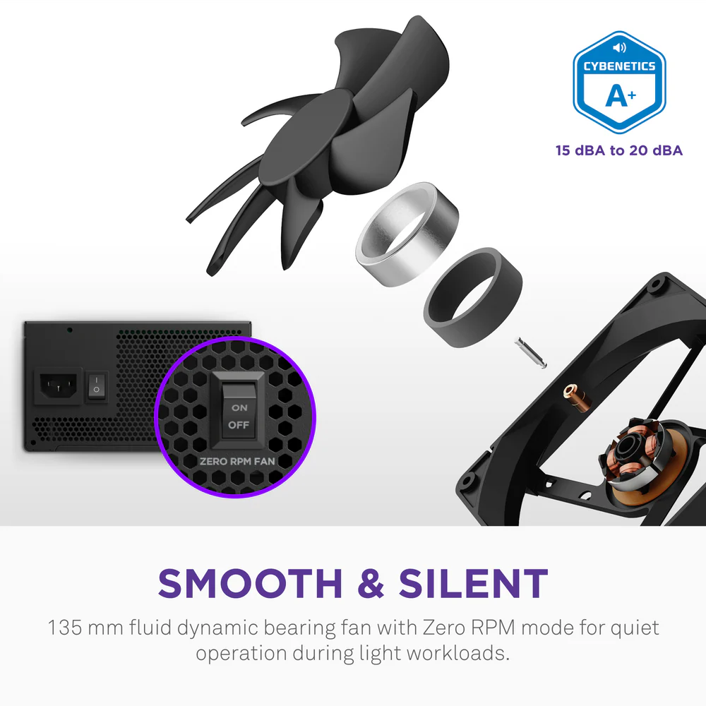NZXT C1000 1000W Fully Modular Gold Core 80 PLUS ATX 3.1 Power Supply - Black
