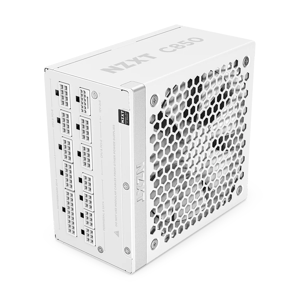 NZXT C850 850W ATX 3.1 80 Plus Gold Fully Modular Low Noise Power Supply - White
