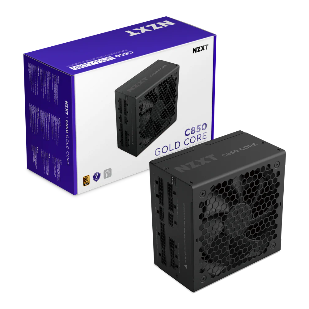 NZXT C850 850W Fully Modular Gold Core 80 PLUS ATX 3.1 Power Supply - Black