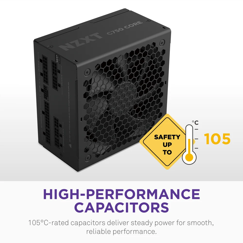 NZXT C850 850W Fully Modular Gold Core 80 PLUS ATX 3.1 Power Supply - Black