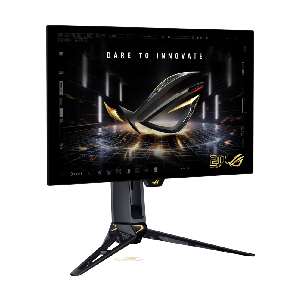 ASUS ROG SWIFT PG27AQWP-G EDITION 20th Anniversary 27 Inch Dual Mode QHD 540Hz, HD 720Hz HDMI 2.1 0.02ms Tandem WOLED Gaming Monitor - Black