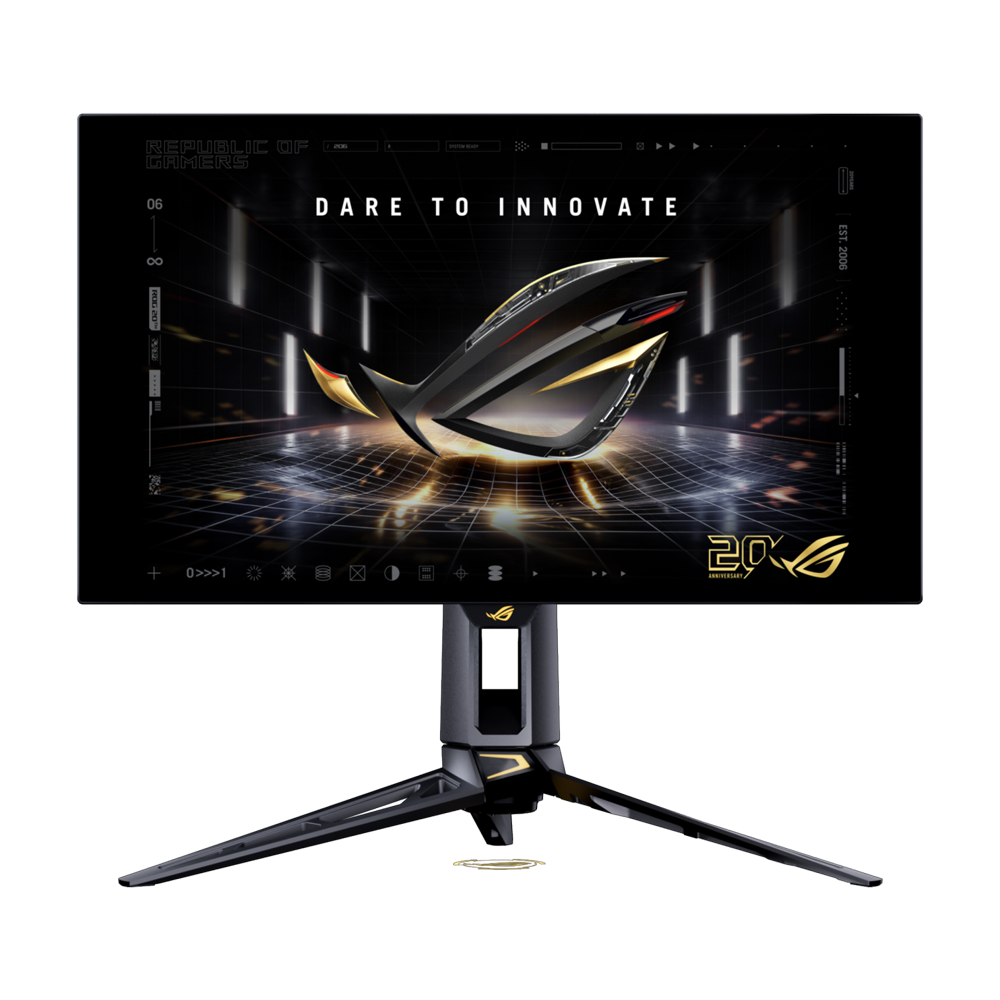 ASUS ROG SWIFT PG27AQWP-G EDITION 20th Anniversary 27 Inch Dual Mode QHD 540Hz, HD 720Hz HDMI 2.1 0.02ms Tandem WOLED Gaming Monitor - Black