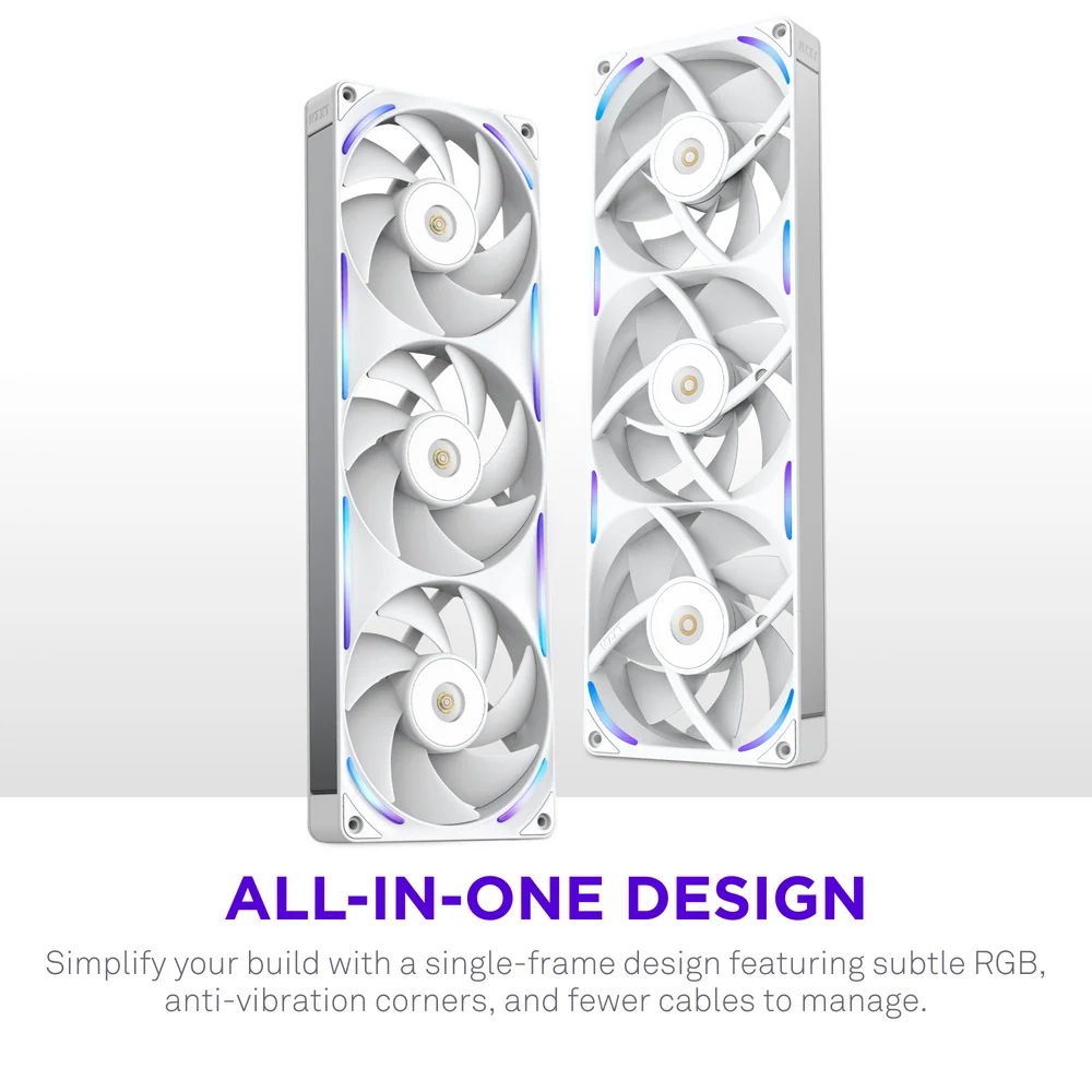 NZXT F360X 360mm Performance RGB Single Frame Case Fan - White