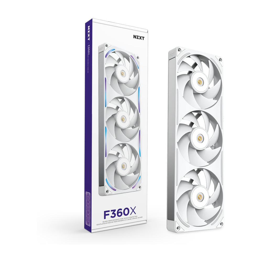 NZXT F360X 360mm Performance RGB Single Frame Case Fan - White