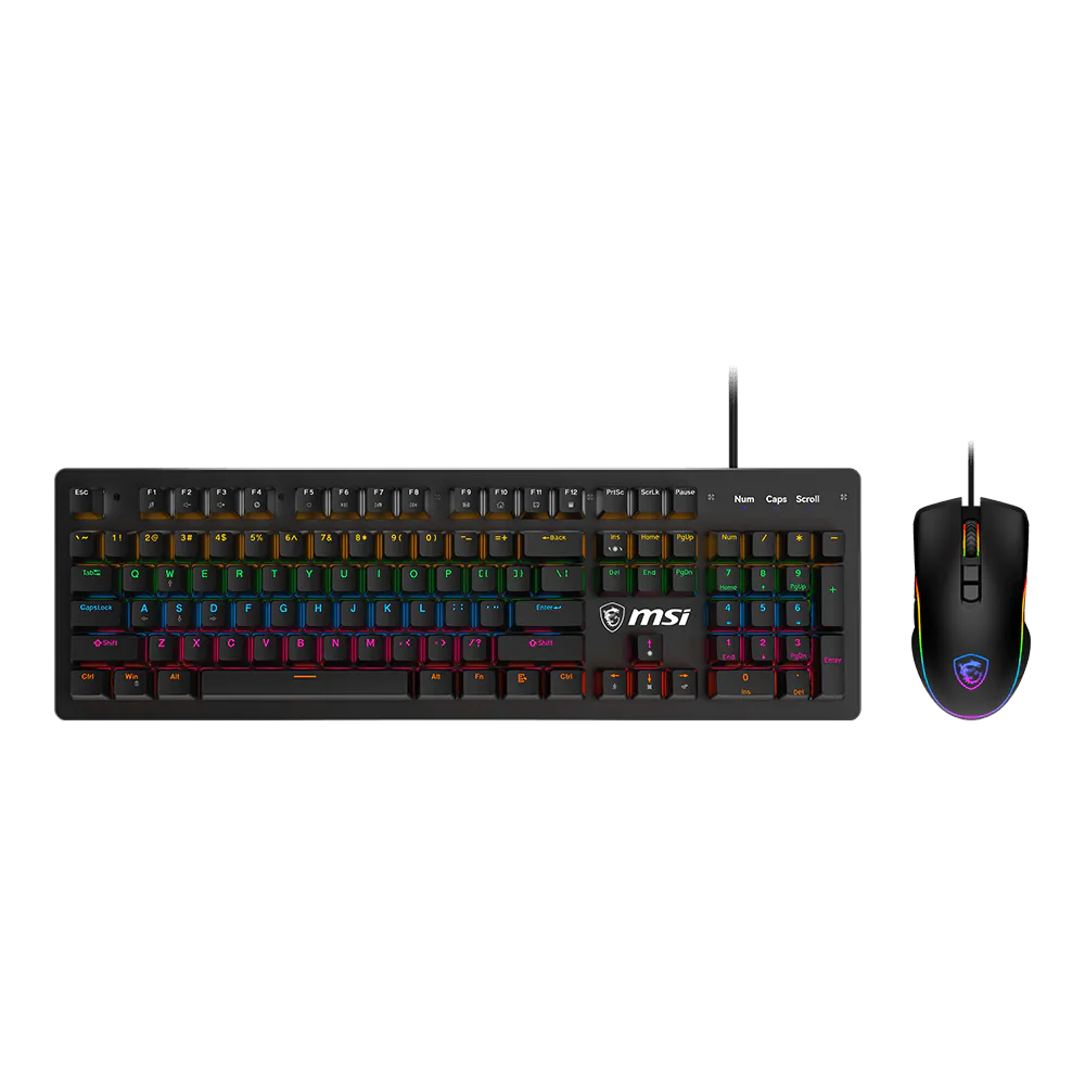 MSI FORGE GK300 COMBO Wired RGB Gaming Keyboard And Mouse - Black