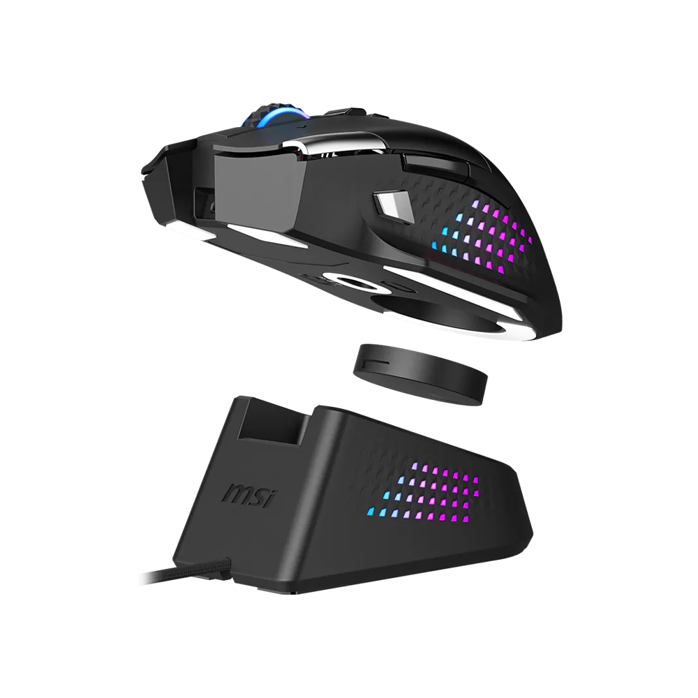 MSI VERSA PRO Wireless Plus Mouse Dock Pro Mouse - Black