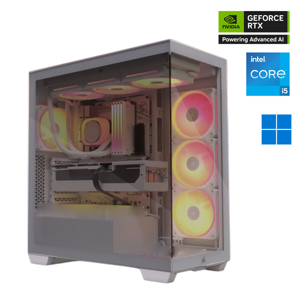 WhiteWolf i5 14th Gen Nvidia GeForce RTX 5060 Ti OC Gaming PC