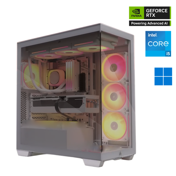 WhiteWolf i5 14th Gen Nvidia GeForce RTX 5060 Ti OC Gaming PC