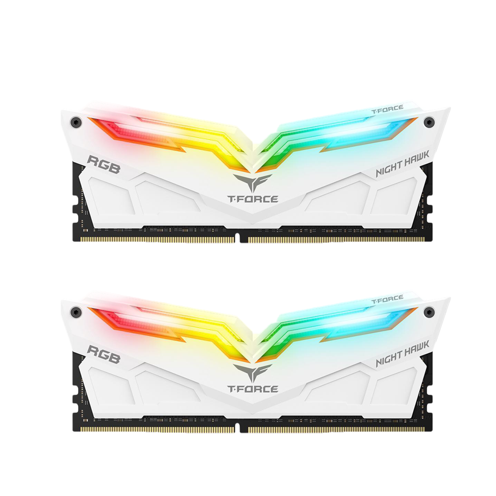TEAMGROUP T-Force Night Hawk RGB 3600MHz 16GB Kit (2 x 8GB) Memory - White