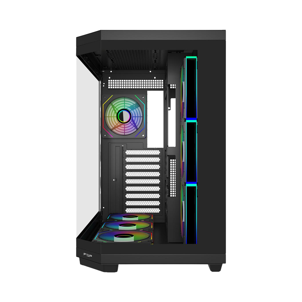 FSP U580 With 7 ARGB Fans Mid Tower Case - Black