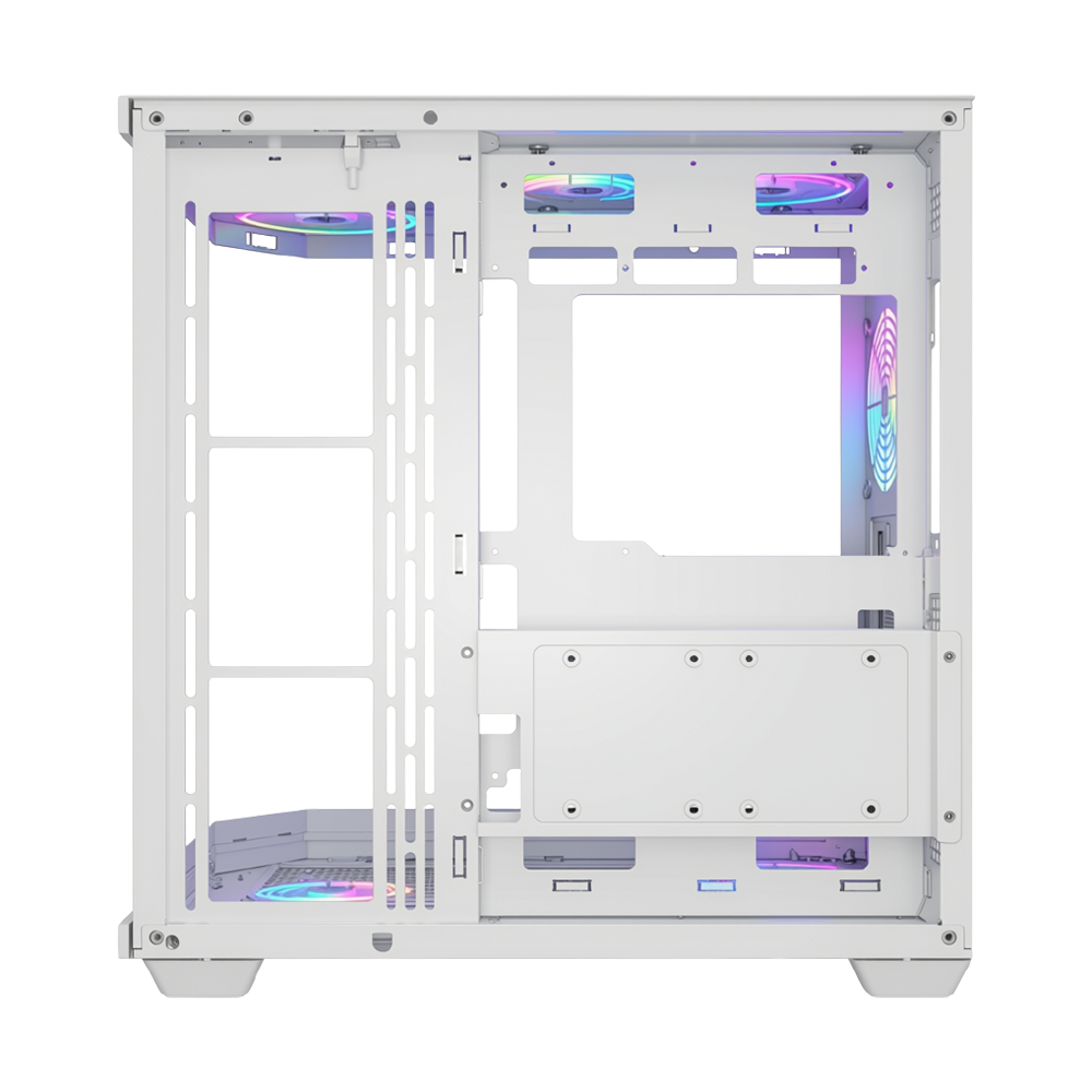 FSP U580 With 7 ARGB Fans Mid Tower Case - White
