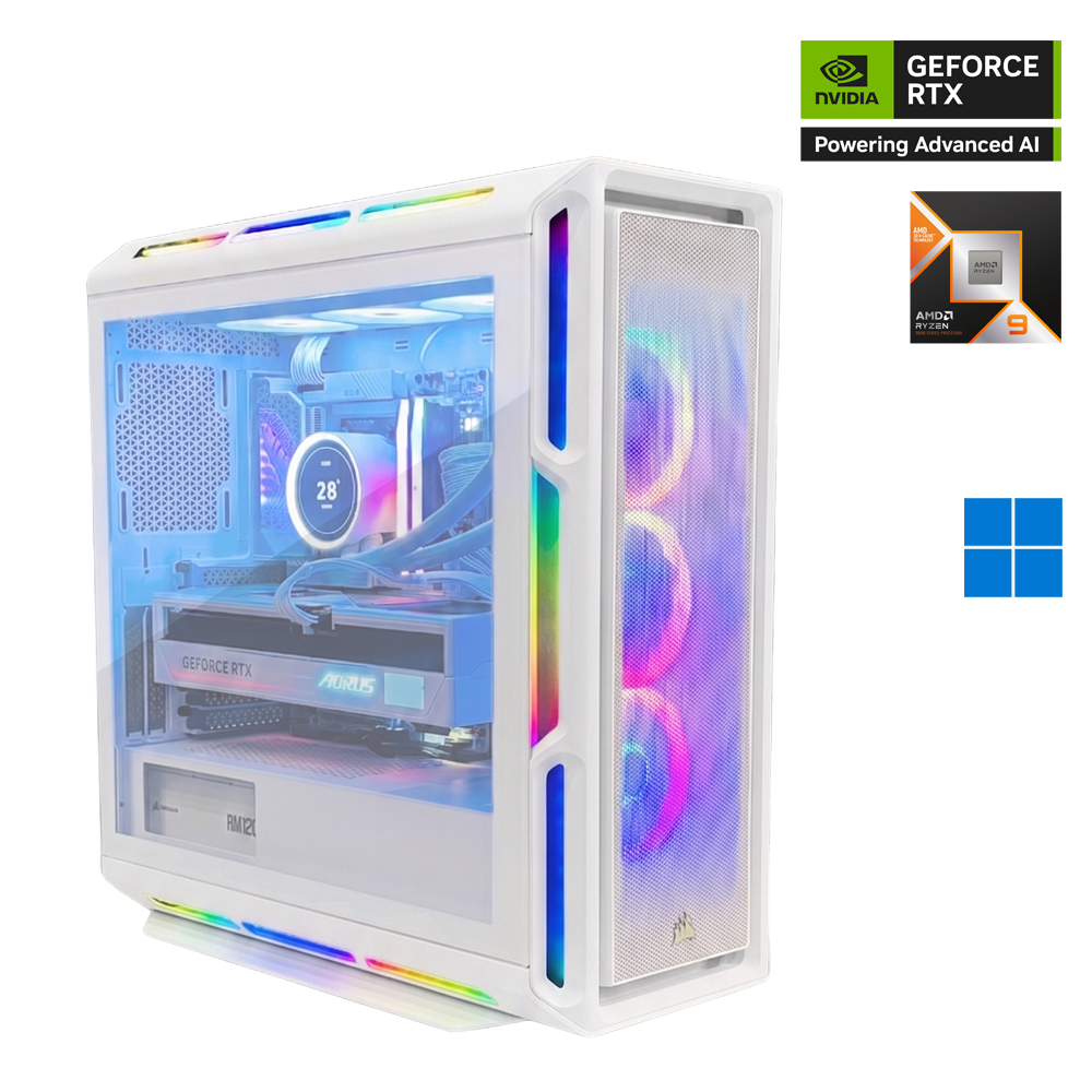 HyperNova Nvidia GeForce RTX 5090 Ryzen 9 9950X3D2 Gaming PC - White
