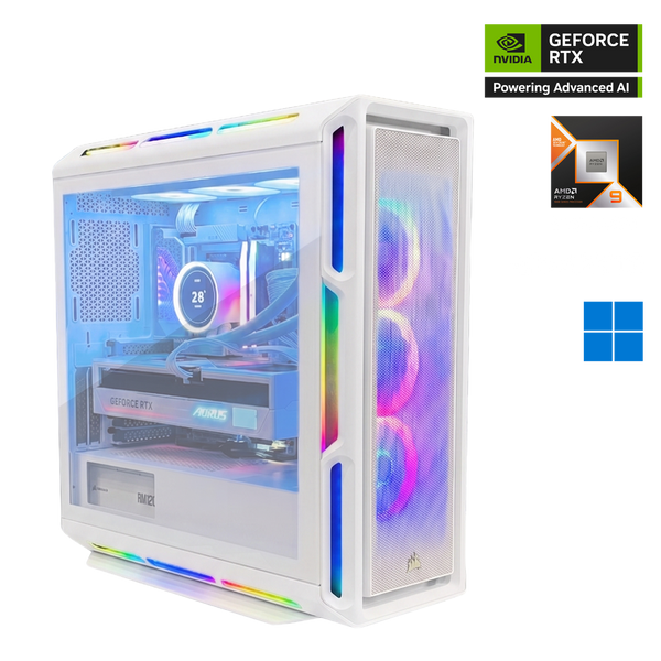 HyperNova Nvidia GeForce RTX 5090 Ryzen 9 9950X3D2 Gaming PC - White