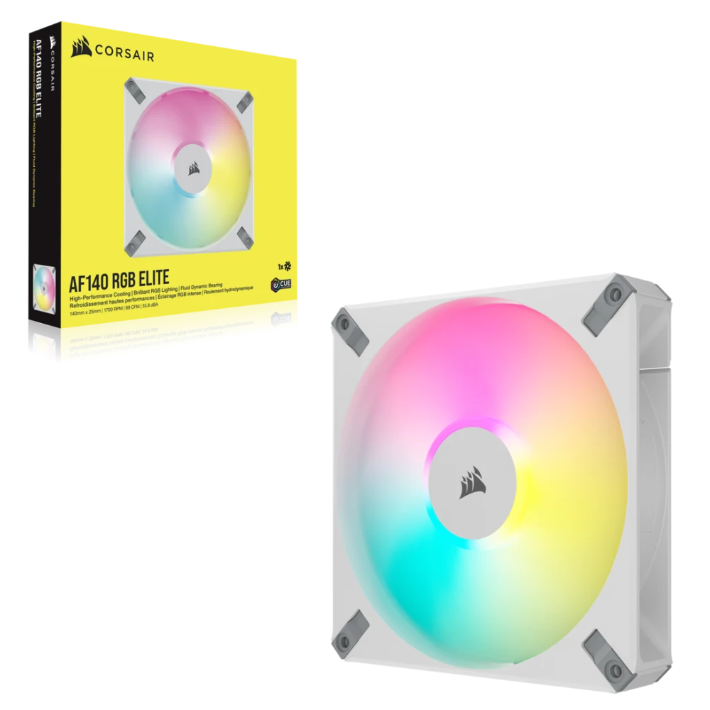 CORSAIR iCUE AF140 RGB ELITE 140mm PWM Single Fan - White