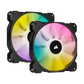 CORSAIR iCUE SP140 RGB ELITE Performance 140mm PWM Dual Fan Kit With Lighting Node Core - Black