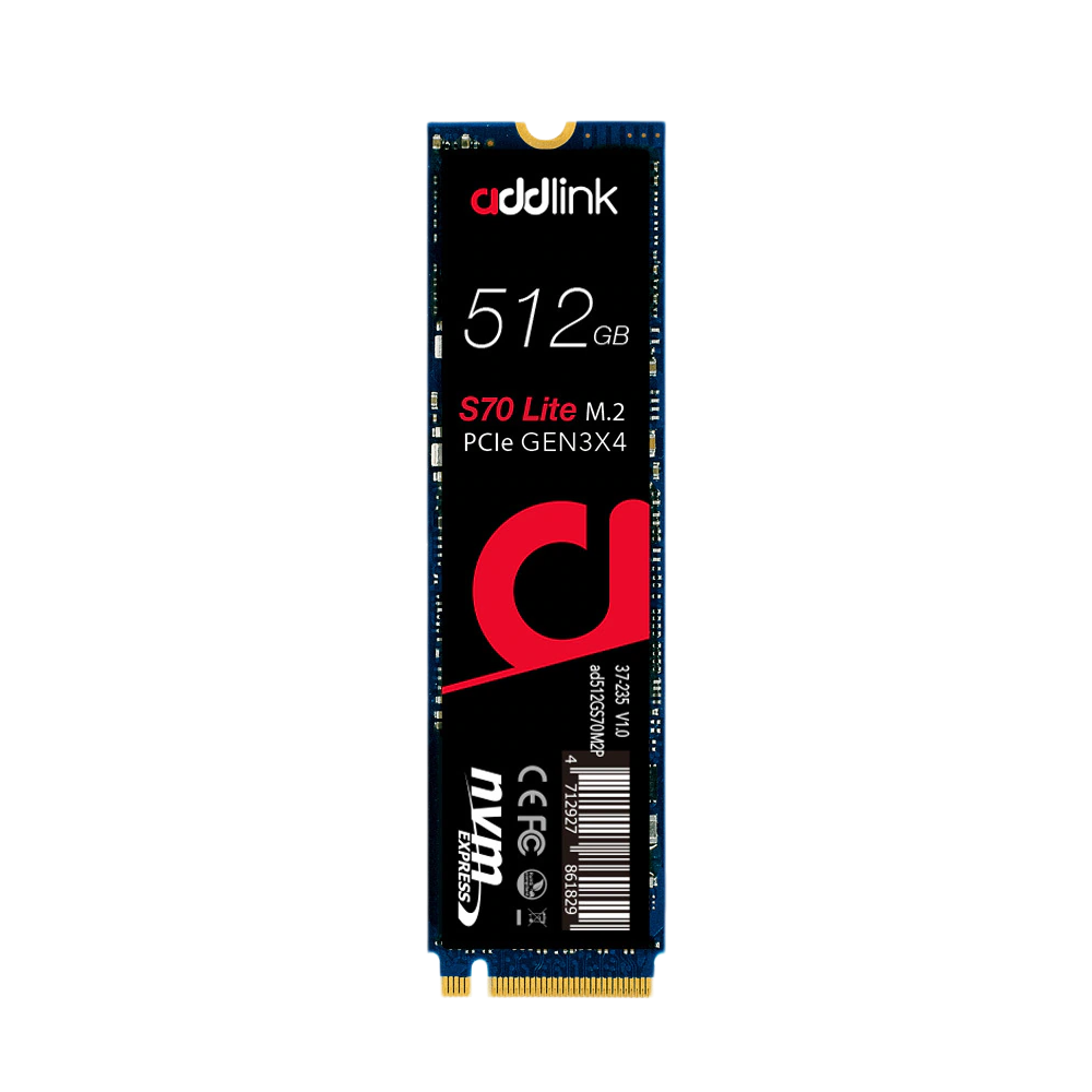 ADDLINK S70 512GB NVMe M.2 (2280) PCIe GEN3.0 x 4 SSD - 512GB