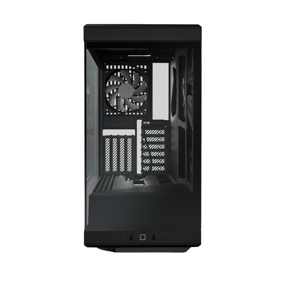 HYTE Y40 Panoramic Tempered Glass With Two 120mm fans, PCI-E 4.0 Vertical Mount included ATX Mid Tower Case - Black