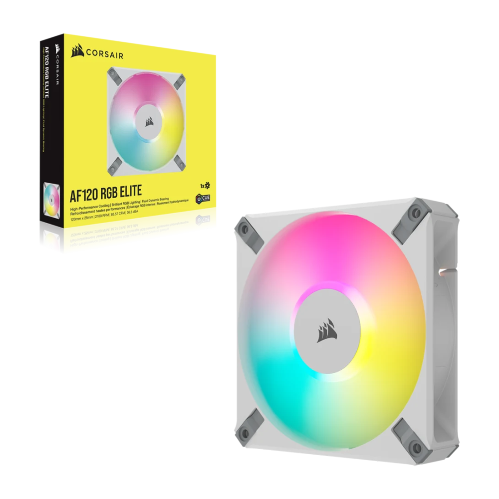 CORSAIR iCUE AF120 RGB ELITE 120mm PWM Case Fan - White