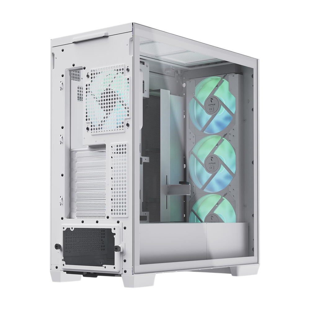 APNX CREATOR C1 V1 ARGB Fan x 4 Mid Tower Case - White
