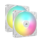 CORSAIR RS140 140mm ARGB Dual Pack - White