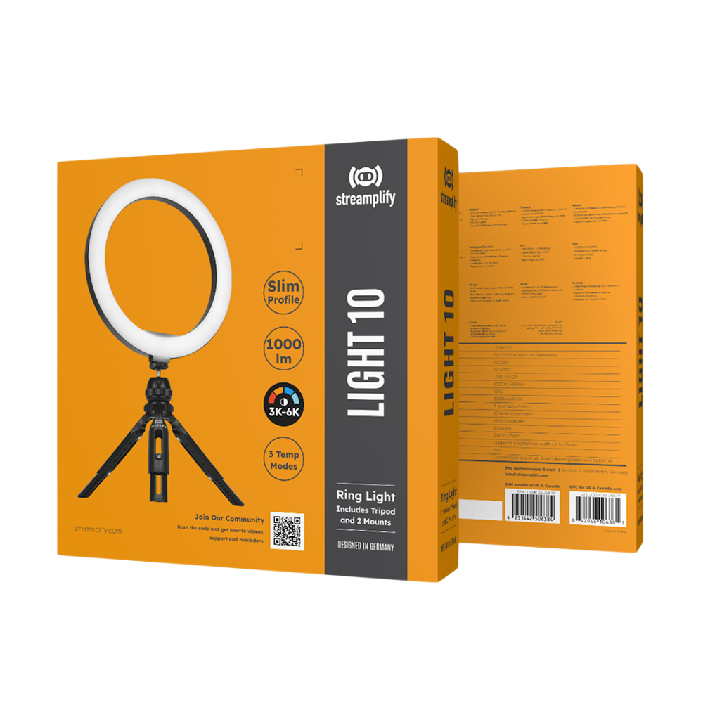 Streamplify LIGHT 10 - 27cm/10 Inch Ring Light