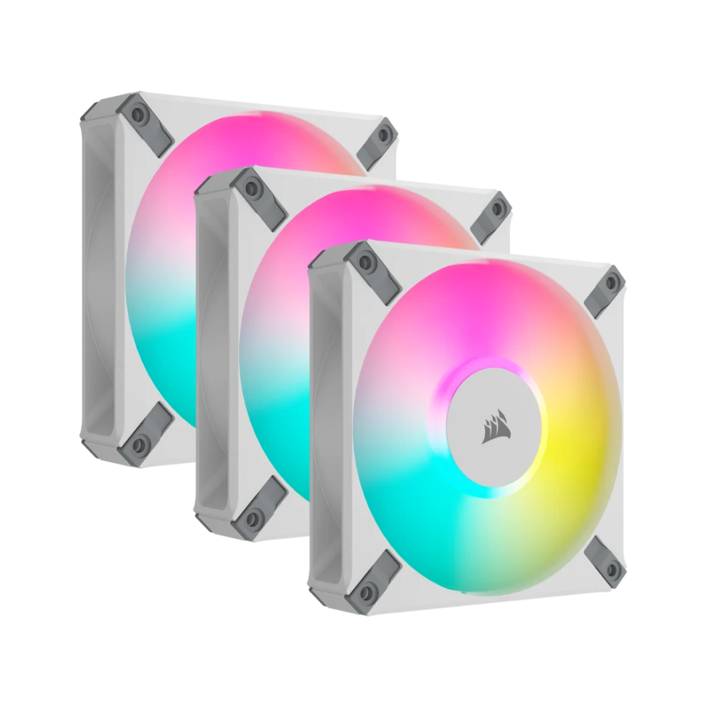 CORSAIR iCUE AF120 RGB ELITE 120mm PWM Triple Fan Kit - White
