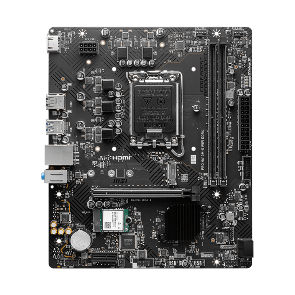 MSI PRO H610M-S DDR4 WIFI Mother Board - Black