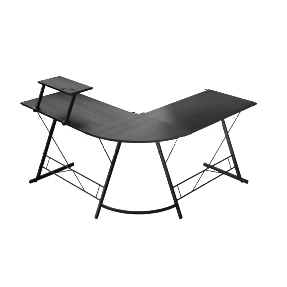 GAMEON L-Shaped Slayer I Series Gaming Desk - Black