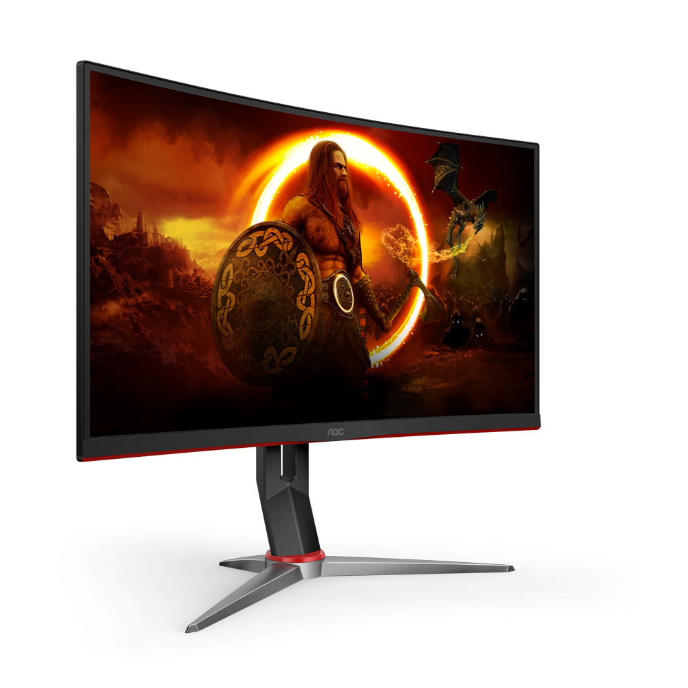 AOC CQ27G2 27 Inch 144Hz QHD HDMI 2.0 1ms Curved Gaming Monitor - Black