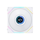 LIAN LI Uni Fan TL LCD Reverse Blade 120mm ARGB Cooling Fan Witrh 1.6 Lcd Screen - White