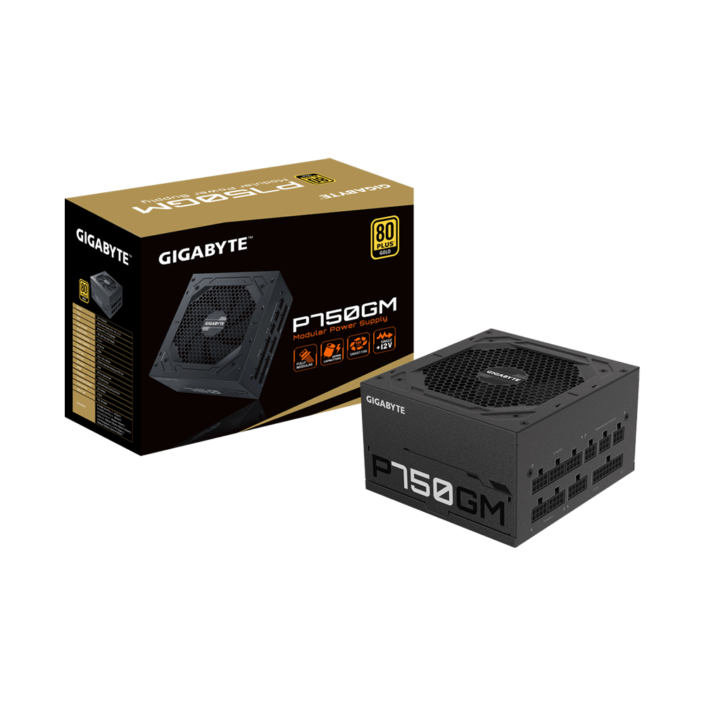 GIGABYTE GP750GM GOLD 750W Fully Modular Power Supply - Black