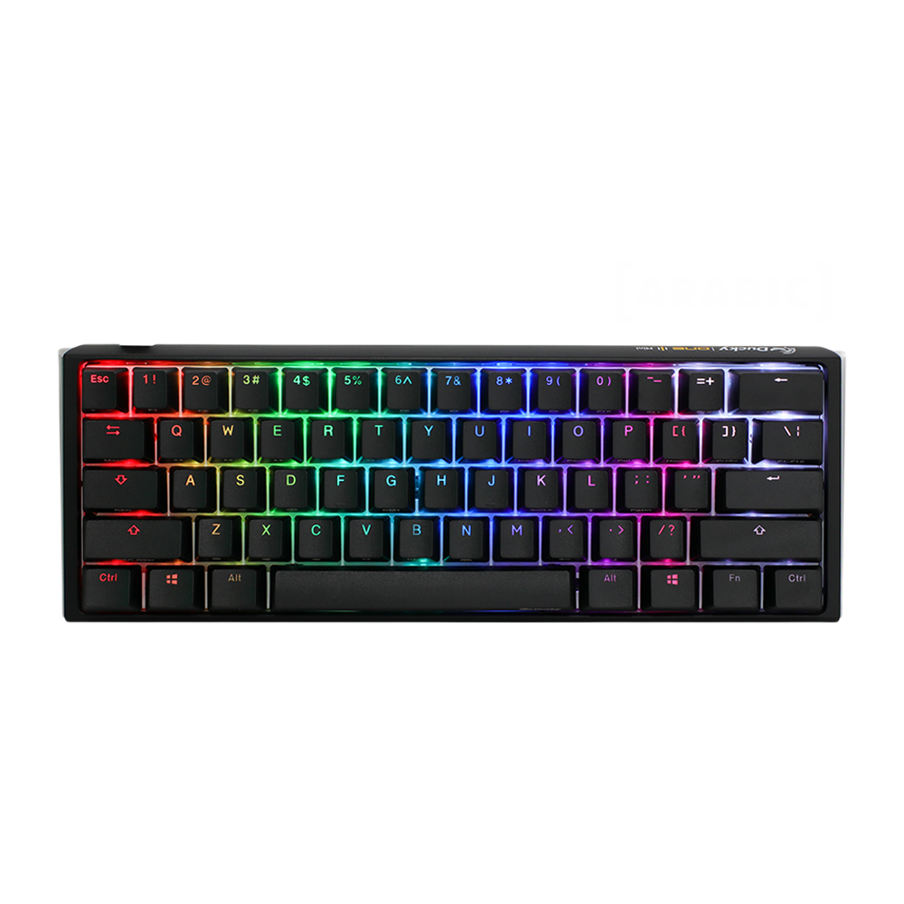 DUCKY ONE 3 MINI HOT SWAP Blue Switch Cherry RGB Wired Mechanical Gaming Keyboard Arabic - Classic Black