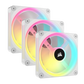 CORSAIR iCUE LINK QX120 RGB 120mm PWM Case Fan Starter Kit With iCUE LINK System Hub - White