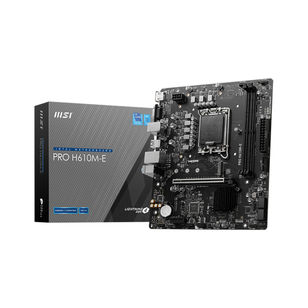 MSI PRO H610M-E DDR5 Motherboard - Black