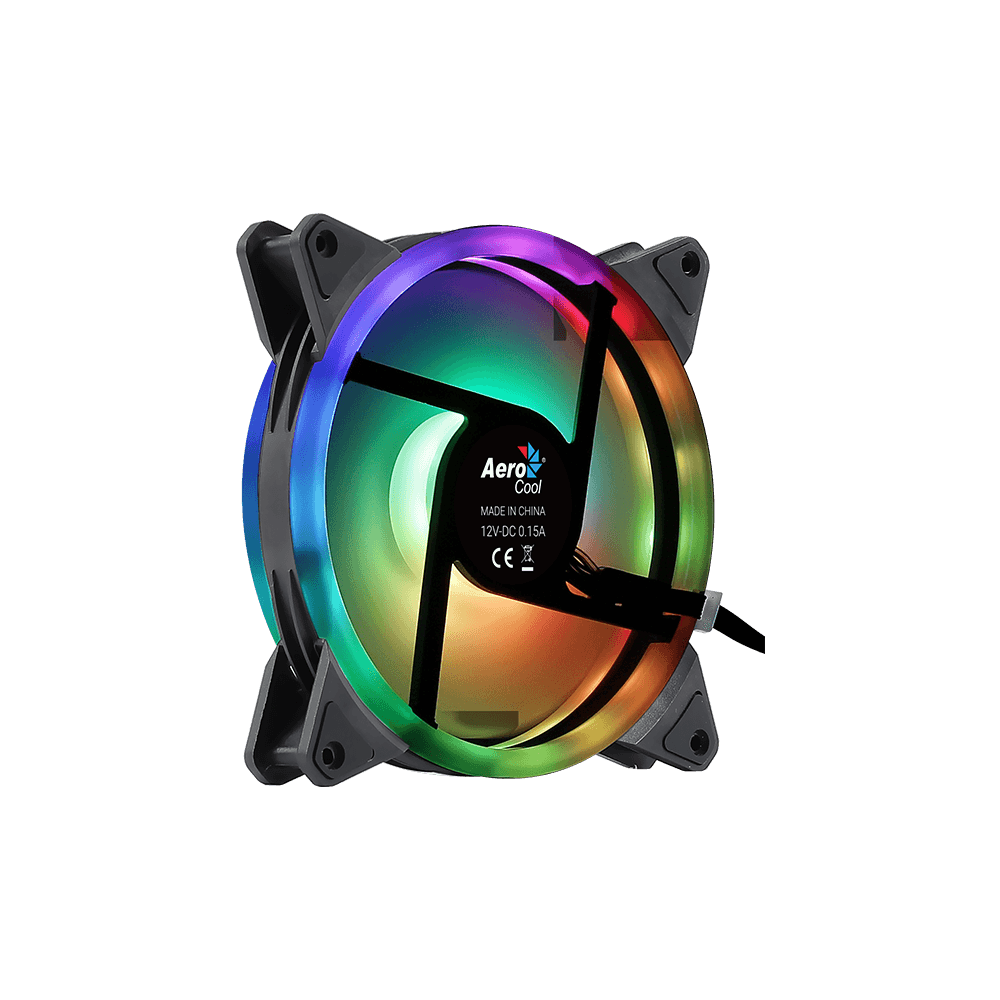 AEROCOOL Duo 14 ARGB 14cm PC Fan - Black
